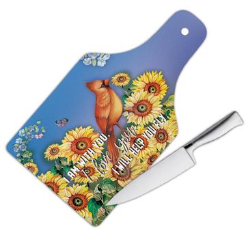 Cardinal Sunflowers : Gift Cutting Board Bird Grieving Lost Loved One Grief Healing Rememberance