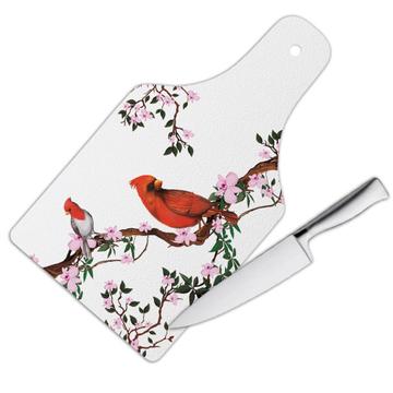 Cardinal Orchid Tree : Gift Cutting Board Bird Grieving Lost Loved One Grief Healing