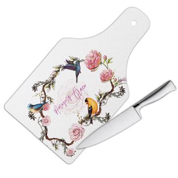 Amazing Grace Birds : Gift Cutting Board Cute Hummingbird Rose Flowers Goldfinch Christian