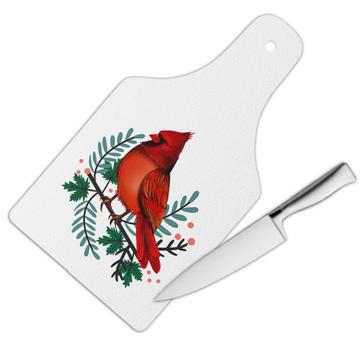 Christmas Cardinal : Gift Cutting Board Bird Holidays Cute Animal Winter