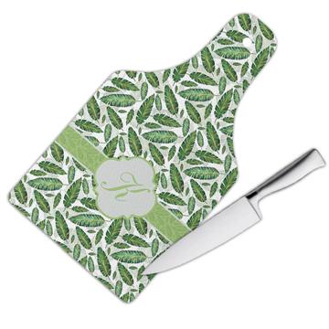 Personalized Botanical : Gift Cutting Board Leaves Nature Name Initial Ecology Ecologic Modern Leaf