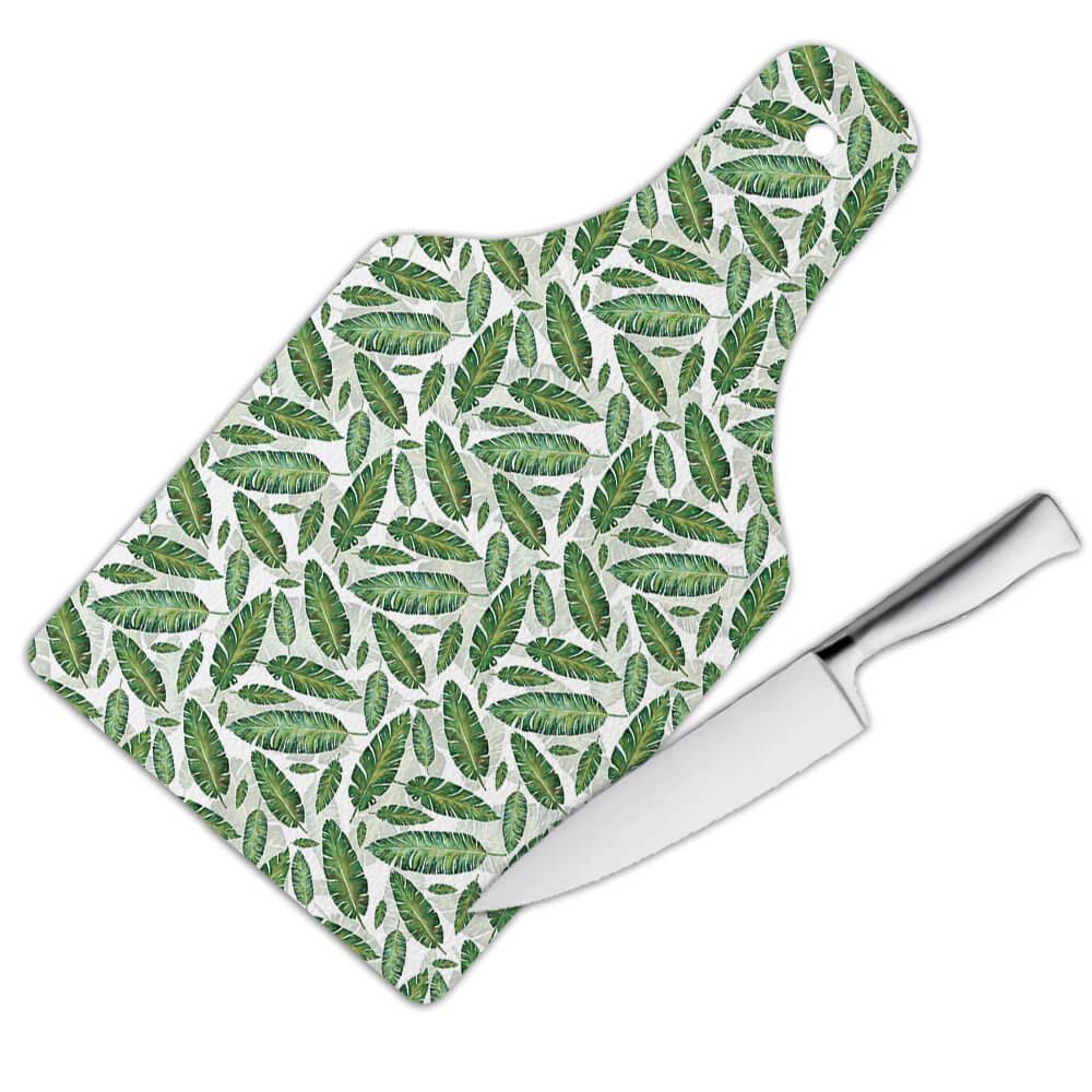 Gift Cutting Board : Personalized Botanical Leaves Nature Name Initial Ecology