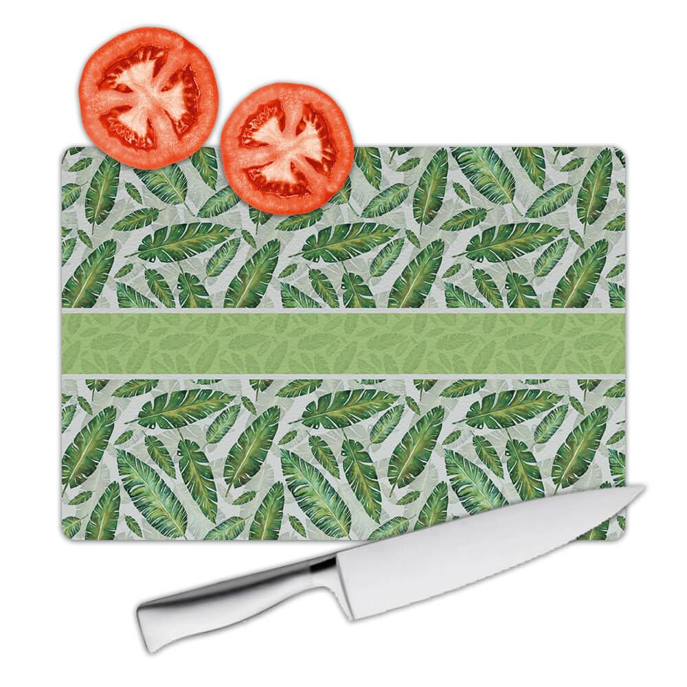 Gift Cutting Board : Personalized Botanical Leaves Nature Name Initial Ecology