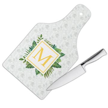 Personalized Botanical : Gift Cutting Board Leaves Nature Name Initial Ecology Ecologic Modern Leaf