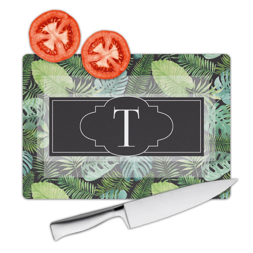 Gift Cutting Board : Personalized Botanical Leaves Nature Name Initial Ecology