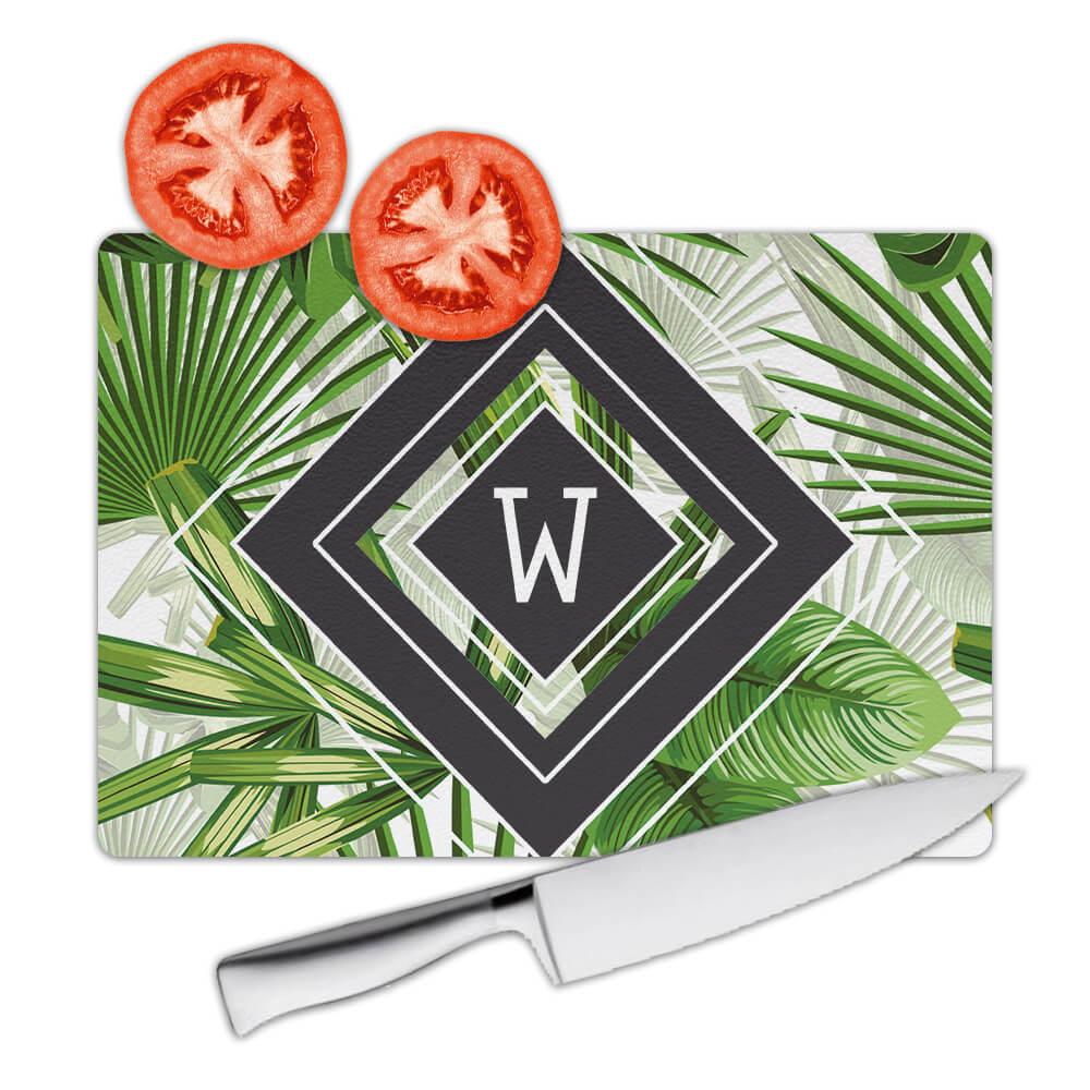 Gift Cutting Board : Personalized Botanical Leaves Nature Name Initial Ecology