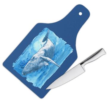 Humpback Whale Watercolor Art Print : Gift Cutting Board Ocean Animal Water Nature Protection