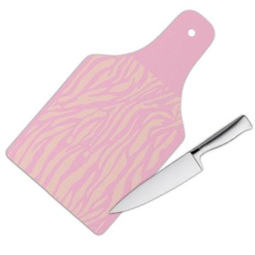 Pink Animal Print : Gift Cutting Board Personalized Custom Name For Her Girlfriend Woman Birthday Zebra