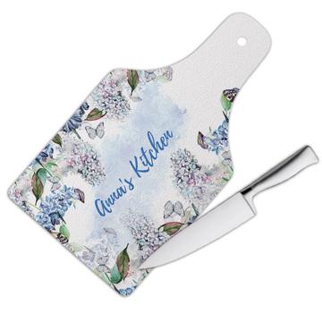 Vintage Hydrangea Custom Name : Gift Cutting Board Personalized Flower Decor For Her Woman Cute