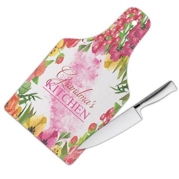 Retro Mallow Custom Name : Gift Cutting Board Personalized Flowers Decor For Her Woman Birthday