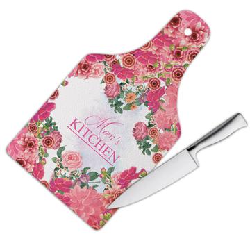 Floral Frame Custom Name : Gift Cutting Board Personalized For Her Woman Flowers Rose Birthday Favor