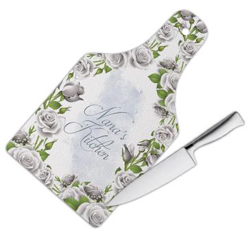 For Wedding Favor Custom Name : Gift Cutting Board Personalized Roses Vintage Frame Bride Groom