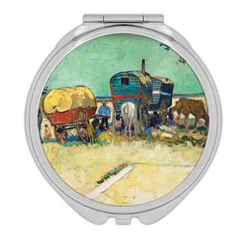 Vincent Van Gogh The Caravans : Gift Compact Mirror Famous Oil Painting Art Artist Painter