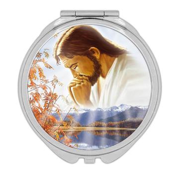 Jesus Praying : Gift Compact Mirror Catholic Religious Our Father Christmas