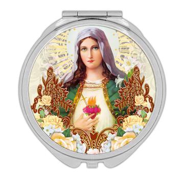 Immaculate Heart of Mary : Gift Compact Mirror Catholic Religious Virgin Saint Mother of God