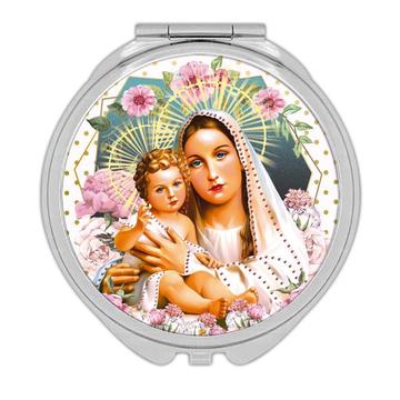 Our Lady Mary with Baby Jesus : Gift Compact Mirror Catholic Virgin Mary Mother of God Religious