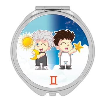 Gemini : Gift Compact Mirror Signs Zodiac Esoteric Horoscope Astrology
