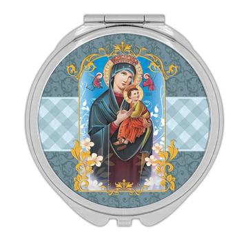 Our Lady of Perpetual Help : Gift Compact Mirror Catholic Religious Virgin Saint Mary