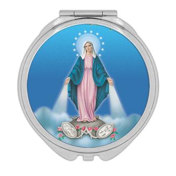 Our Lady of Grace and Medal : Gift Compact Mirror Religious Virgin Mary Catholic Saint