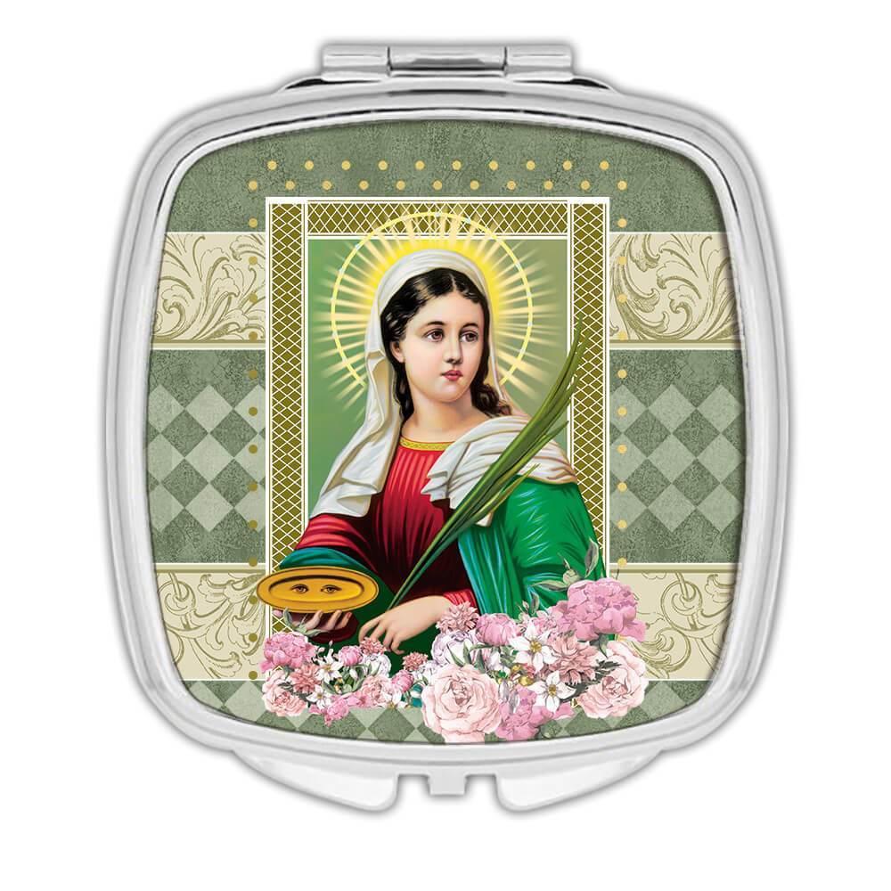 Gift Compact Mirror : Saint Lucy Catholic Religious Virgin Religion Classic