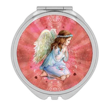 Angel Praying : Gift Compact Mirror Catholic Religious Esoteric Victorian