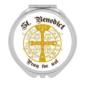 St. Benedict : Gift Compact Mirror Catholic Religious Saint Benito Cup
