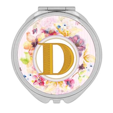 Monogram Letter D : Gift Compact Mirror Name Initial Alphabet ABC