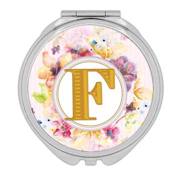 Monogram Letter F : Gift Compact Mirror Name Initial Alphabet ABC