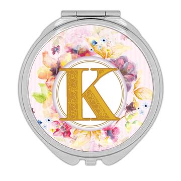Monogram Letter K : Gift Compact Mirror Name Initial Alphabet ABC