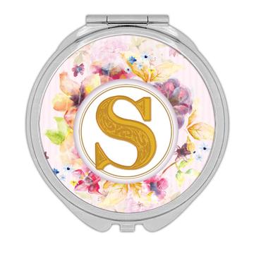 Monogram Letter S : Gift Compact Mirror Name Initial Alphabet ABC