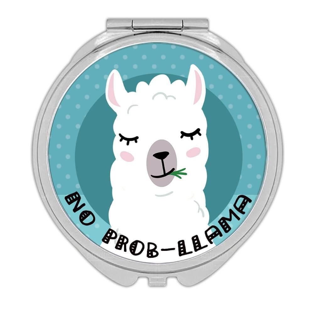 Llama in the Round Keychain Mirror