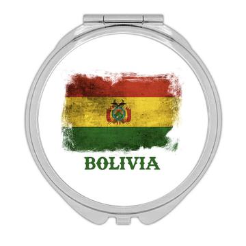 Bolivia Bolivian Flag Distressed : Gift Compact Mirror South American Latin Country Souvenir Patriotic Art