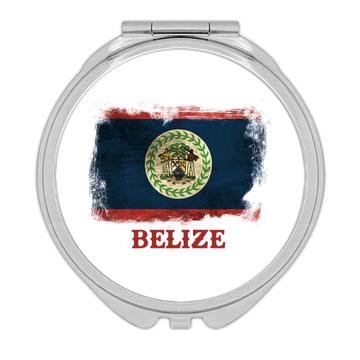 Belize Belizean Flag : Gift Compact Mirror Distressed Central American Country Souvenir Patriotic Vintage