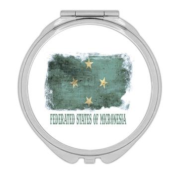 Federated States Of Micronesia Flag : Gift Compact Mirror Country Vintage Souvenir Islands National Pride