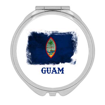 Guam : Compact Mirror Distressed Flag Vintage Gift Guamanian Expat Country