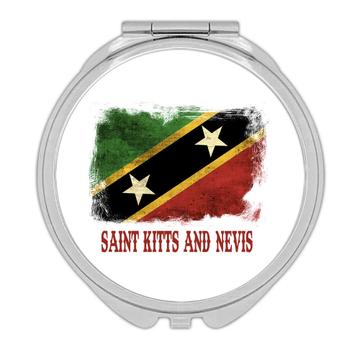 Saint Kitts And Nevis Flag : Gift Compact Mirror North America Country Proud Souvenir Patriotic Vintage