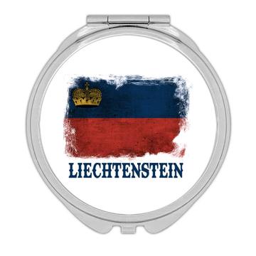 Liechtenstein Flag Citizen : Gift Compact Mirror Distressed Proud European Country Vintage Souvenir Art