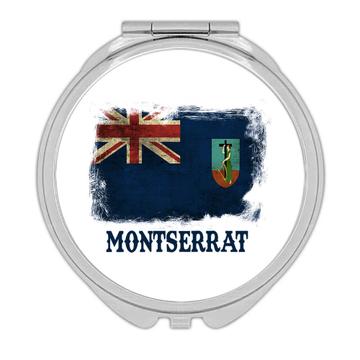 Montserrat Montserratian Flag : Gift Compact Mirror North American Country Vintage Souvenir Travel Art