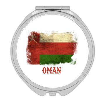 Oman Omani Flag : Gift Compact Mirror Asia Asian Country Pride Souvenir Vintage Distressed Art Nation