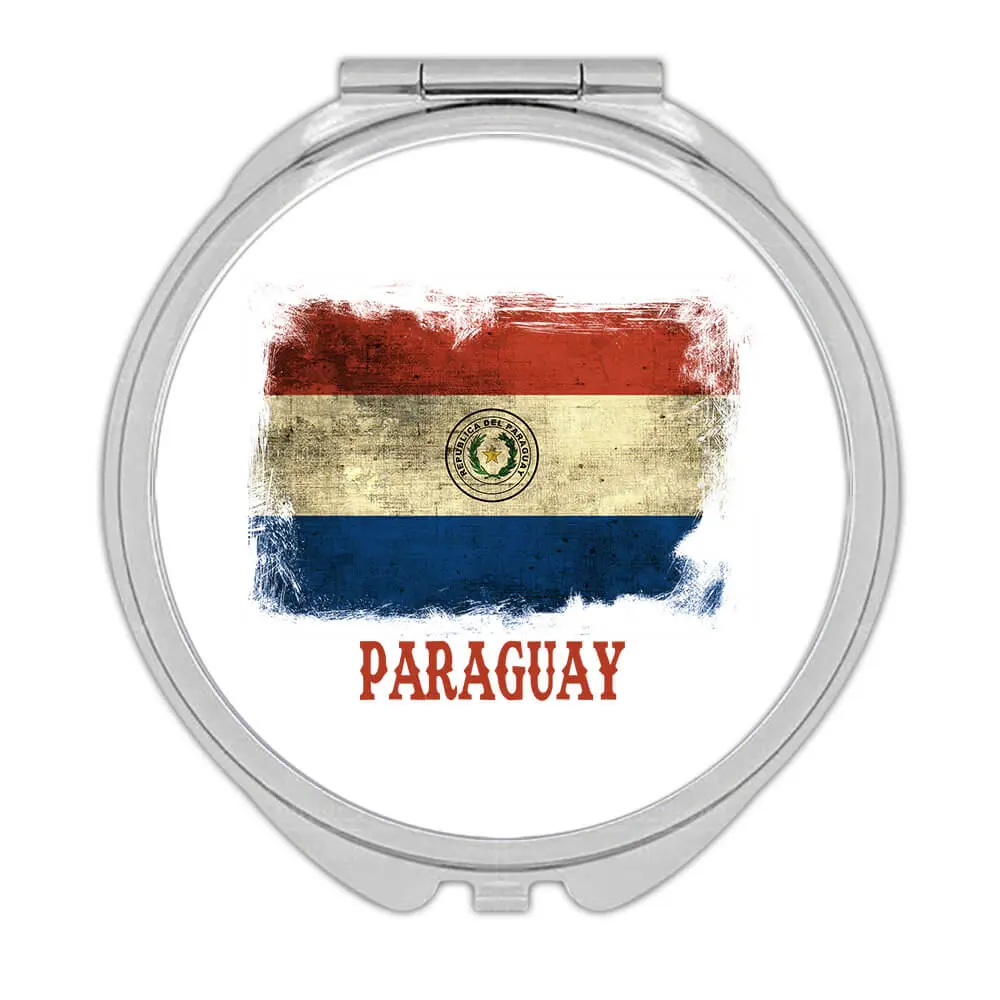 Paraguay Paraguayan Flag : Gift Compact Mirror South America Latin Country Vintage Souvenir Art Print