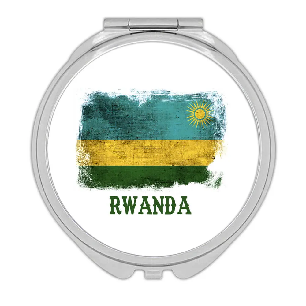 Rwanda Rwandan Flag : Gift Compact Mirror Africa African Country Souvenir National Vintage Art Pride