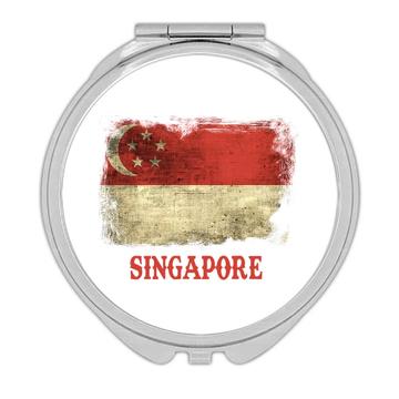 Singapore Singaporean Flag : Gift Compact Mirror South East Asia Country Souvenir National Pride Art