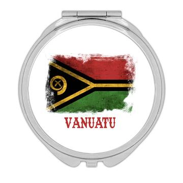 Vanuatu Flag : Gift Compact Mirror South Pacific Country National Souvenir Distressed Australia Pride Art