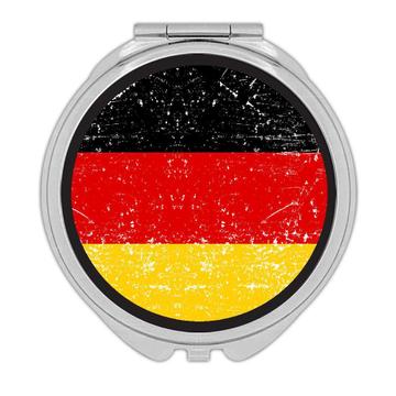 Germany : Gift Compact Mirror Flag Retro Artistic German Expat Country