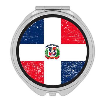 Dominican Republic : Gift Compact Mirror Flag Retro Artistic Dominican Expat Country