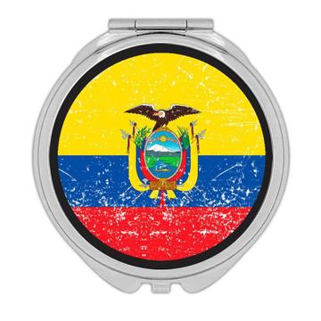 Ecuador : Gift Compact Mirror Flag Retro Artistic Ecuadorian Expat Country