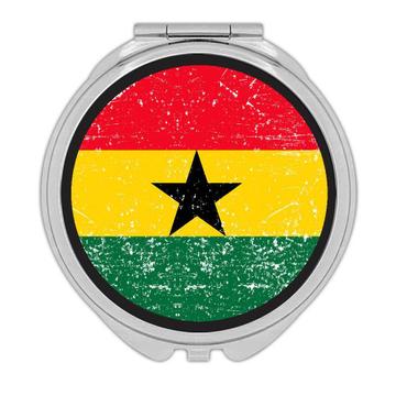 Ghana : Gift Compact Mirror Flag Retro Artistic Ghanaian Expat Country