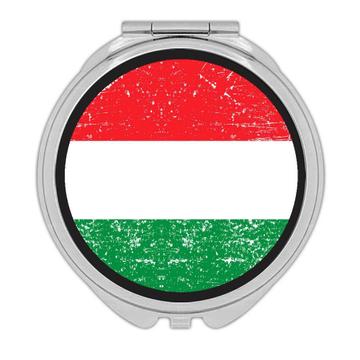 Hungary : Gift Compact Mirror Flag Retro Artistic Hungarian Expat Country