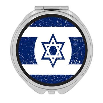 Israel : Gift Compact Mirror Flag Retro Artistic Israeli Expat Country