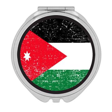 Jordan : Gift Compact Mirror Flag Retro Artistic Jordanian Expat Country